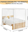 Ultra Fine Bed Mosquito Net For Single To Queen Size Beds With One Side Opening Breathable Mesh Insect Barrier shown over bed
