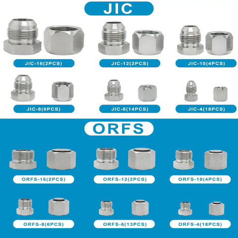 Heavy Duty 182 Piece Hydraulic Cap And Plug Kit For JIC 37 Degree And ORFS Fittings With 45 O Ring Seals Black Double Sided Organizer All In One Caps And Plugs For Hose Tube And Pipe Fits 4 6 8 10 12 16