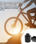 Silhouette of mountain biker with 2 Pack Mountain Bike Hub Adapter Quick Release Converter 15mm To 9mm shown in detail.