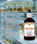 Hawaiian Raw Cacao Bean Tincture Liquid Extract Made In Hawaii All Natural Vegan Antioxidant Rich Superfood Pure Theobroma Cacao Based Extract 32 Fl Oz bottle in laboratory setting.