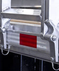 Heavy Duty Aluminum Truck Step Deck Ladder For 54 To 66 Inch Trailer Beds, 72 Inch Long Yet Lightweight At About 20 Pounds, 375 Pound Capacity, Folds Upright For Easy Storage On Jobsites, mounted on trailer rub rail