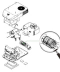 Diagram of Beefed Up 1472A1191 Wheel Package Blower For RV Air Conditioners Mach Compatible with focus on blower component.