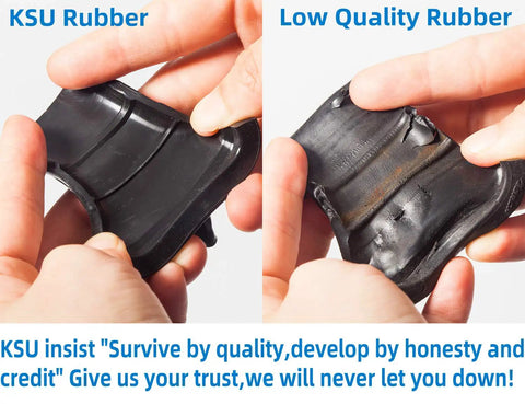 Comparison of KSU Rubber and low quality rubber for ignition coils, highlighting durability and quality differences.