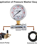 Pro Grade Beefy Pressure Washer Gauge 6000 PSI With Three Eighths Inch Quick Connect For Power Washers, Dual Dial Readout image