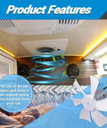6-Inch RV Vent Fan Blade With 12V D-Shaft Motor Replacement for RV Bathroom Exhaust Vent Roof Ceiling