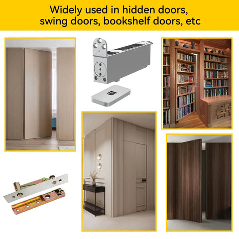 Self Closing Concealed Door Pivot Hinges Heavy Duty Spring Hydraulic System With 360 Degree Rotation Stainless Steel Invisible Hidden Door Hinge For Wood Doors Adjustable Speed Supports Up To 220 Lbs