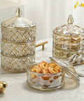Premium Clear Glass Canisters For Coffee And Sugar, Wide Mouth Kitchen Storage Jars Sealing In Freshness with snacks inside.