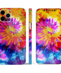 Full Body iPhone 13 Skin Wrap Kit With Spiral Tie Dye Design V8 Precision Fit Decal Air Release Adhesive For Bubble Free Application