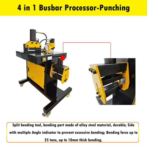 Beast Mode Heavy Duty 4 In 1 Electric Hydraulic Busbar Processing Machine with a focus on punching mechanism