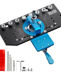 Three In One Cabinet Hardware Jig Made From Aluminum Alloy For 35mm Concealed Hinges With 5mm And One Quarter Inch Shelf Pin Holes