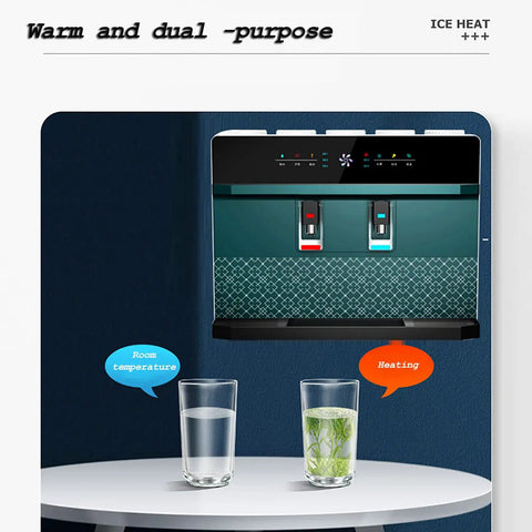 Countertop Reverse Osmosis Water Filter Dishing Up Instant Hot Water In Three Seconds with two beverage glasses.