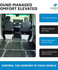Interior view of a van showing Top Shelf Mass Loaded Vinyl Sound Barrier With Closed Cell Foam for sound reduction.
