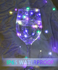 IP65 waterproof 8 Pack 7Ft Fairy Lights with 20 LED Twinkle String Lights Battery Operated in wine glass display.