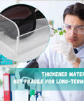 Sturdy Acrylic Safety Glasses Case and Goggles Organizer for Industrial Dental and Laboratory Environments, detail view with user in lab