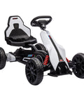 12V Electric Go Kart For Kids With Forward And Backward Drive, Adjustable Speed, Smooth All Terrain EVA Wheels, Kid Friendly Outdoor Ride On Toy, Ideal Gift For Ages 3 To 8, White