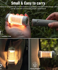 Rechargeable Camping Lantern With RGB Light 550LM Brightness Waterproof Tent Light handheld and attached using magnetic base.