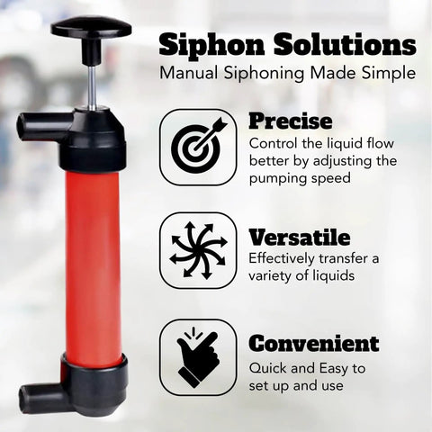 Grab-And-Go Multi-Use Manual Fuel Transfer Pump Kit For Quick Liquid Transfers displayed with features like precision and versatility.