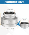 Two Inch By One And Quarter Inch NPT Female Reducing Coupling 304 Stainless Steel Pipe Fitting For Water Oil Gas Applications