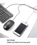 10 Ft 1/2 Inch Braided Cable Management Sleeve Cord Protector Self-Wrapping Split Wire Loom for TV, Computer, showing split design