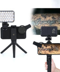 LED Tattoo Light Kit For Pro Grade Photos And Videos Clip On Photo Lights With CPL Filter 120 LED Beads No Glare setup