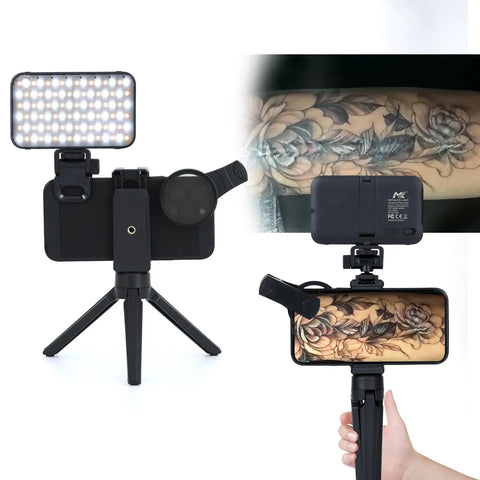 LED Tattoo Light Kit For Pro Grade Photos And Videos Clip On Photo Lights With CPL Filter 120 LED Beads No Glare setup