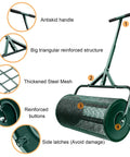 All Purpose Lawn Spreader Roller With Upgrade T Handle Lightweight Durable 27 Inch Manure And Topsoil Spreader With Steel Mesh