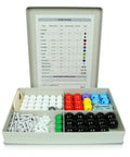 Organic Chemistry Model Kit For Students 125 Piece Hands On Learning Set With Color Coded Atoms in open box