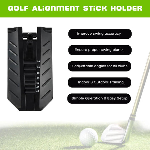 Golf Alignment Stick Trainer With Adjustable Swing Plane Guide For Indoor And Outdoor Practice Pro Grade Visual Swing Cues