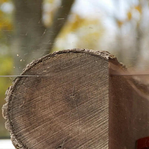 132 Inch Sawmill Bandsaw Blades 5 Pack DoubleHard 10 Degree All Purpose Hook Angle cutting through log for sawmills