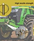 Heavy Duty Round Lynch Pin With Ring Set Seven Sixteenth Inch Tractor Trailer Lock Pins Carbon Steel Zinc Coated For Corrosion Resistance Assortment Kit For Trailers Farm Tractors Trucks Lawn Mowers on tractor hitch