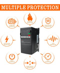 VFD Variable Frequency Drive 220V To 3 Phase Output No Brainer DIY Style Setup, 2.2kW 3HP, with multiple protection features diagram