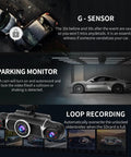 All-Around 360 Dash Cam With Four Lenses, Front, Rear, Interior And Side Views, 2K+1080P, 170 Degree And 150 Degree Wide Angles