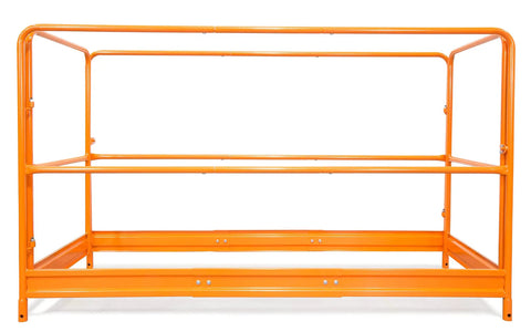 Kickass Baker Scaffold Guard Rail Kit Featuring Rock Solid Dual Lockable Gates For Zero Hassle Install And Top Shelf Ansi Osha Safety On Universal Rolling Steel Scaffolds