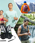 Hydration Vest For Outdoor Adventures With Easy Access Water Bladder System Reflective Front Chest Pocket And Multiple Storage