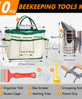 9 Piece Beekeeping Tools Kit With Organizer Tote For Beekeepers Starter Set Includes Bee Smoker, Uncapping Fork, Frame Grip
