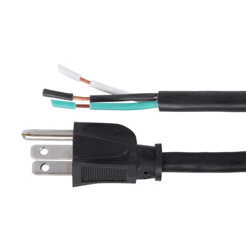 Heavy-Duty 9-Foot 16 AWG Three-Wire Appliance And Power Tool Cord With U Ground NEMA 5-15 Black Weather Resistant SJTW Outdoor Rated