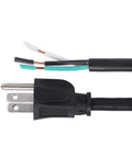 Six Foot 16 AWG Three Wire Appliance And Power Tool Cord With U Ground NEMA Five Fifteen 125 Volt AC Weather Resistant SJTW