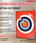 Dope Archery Target Set With Suction Cup Arrows For Indoor Outdoor Practice 16 Inch Target Board, red and white target design.