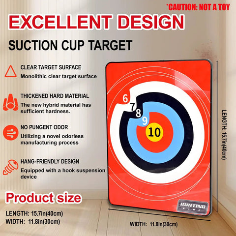 Dope Archery Target Set With Suction Cup Arrows For Indoor Outdoor Practice 16 Inch Target Board, red and white target design.