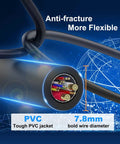 Cross-section of Beefy Cat8 Shielded Ethernet Cable 50 Ft showing PVC jacket and wire diameter for high-speed networking