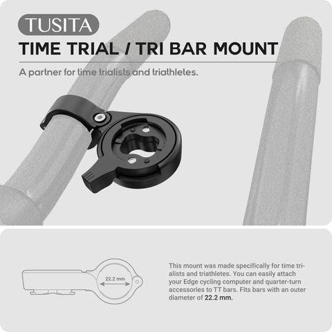Dope Tri Bar Time Trial Mount For Garmin Edge GPS Bike Computers, Fits 22.2mm Handlebars, Sturdy Aluminum Build