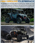 Rear Radius Arm For RZR XP 1000 And 4 XP 1000 2014-2023 And XP Turbo 16-21 High Clearance Boxed Rear Radius Rods With Adjustable Heim Joints DOM Steel Tubing, UTV on rocks