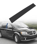 B-pillar side molding trim in black for passenger side; replacement for Chrysler Town & Country and Dodge Grand Caravan.