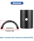 Dimensions of 2 Pair Bike Handlebar Shim 25.4 To 31.8mm Adapter Kit for MTB Road Bikes Aluminum Alloy