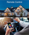Smart Recessed Lighting With Junction Box 6 Inch RGB LED Downlight Kit WiFi Connected controlled via smartphone outside house