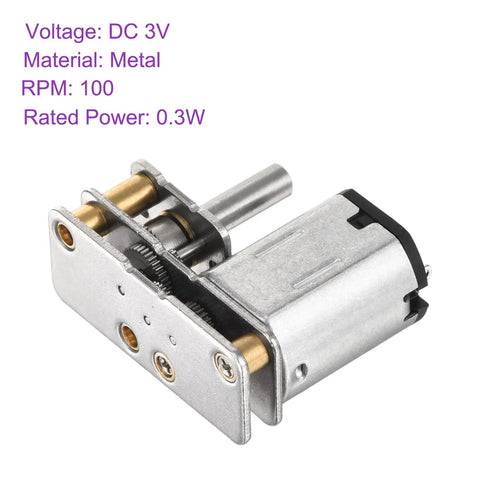 3V Micro DC Gear Motor With 100 RPM 1 To 100 Reduction Metal Gearbox 10mm Output Shaft 3mm Diameter Shaft High Torque