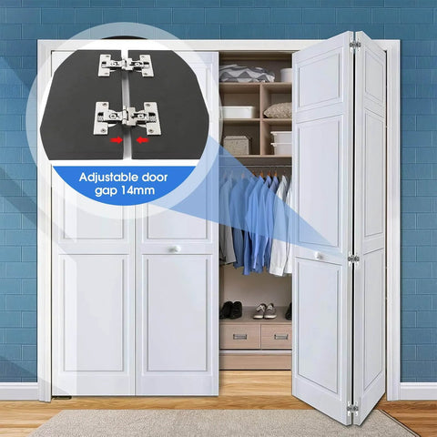Heavy Duty Zinc Alloy Bifold Door Hinge Set 180 Degree Adjustable With Screws For Closet Cabinets And Bi Fold Doors 2 Pack
