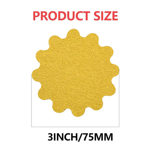 80 Pack 3 Inch Hook And Loop Sanding Discs Wet And Dry Flex Edge Pads Round Disc Size 3 Inch 75MM