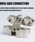 3 Pack Concealed Barrel Door Hinges With 180 Degree Swing Zinc Alloy Auto Close heavy-duty rust-proof hardware close-up
