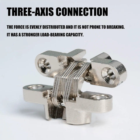 3 Pack Concealed Barrel Door Hinges With 180 Degree Swing Zinc Alloy Auto Close heavy-duty rust-proof hardware close-up